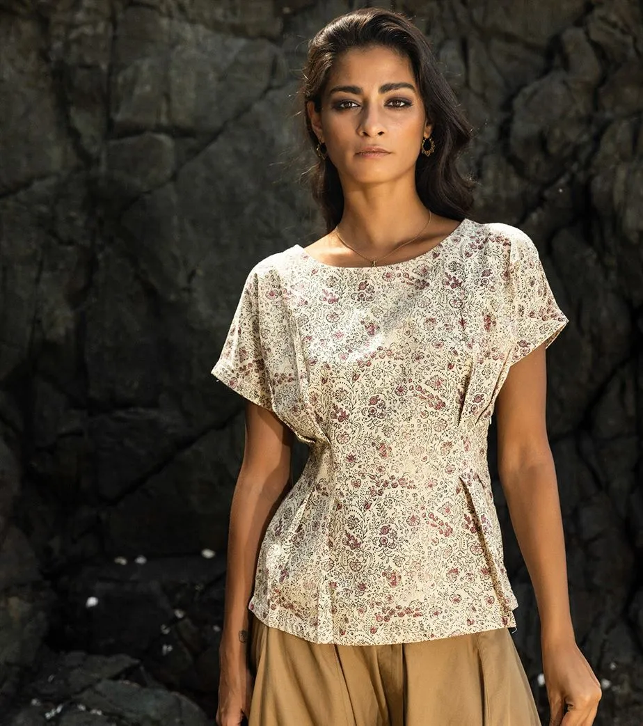 Khara Kapas I  Oh carol I Cotton Atlas Top Beige KK-24-20