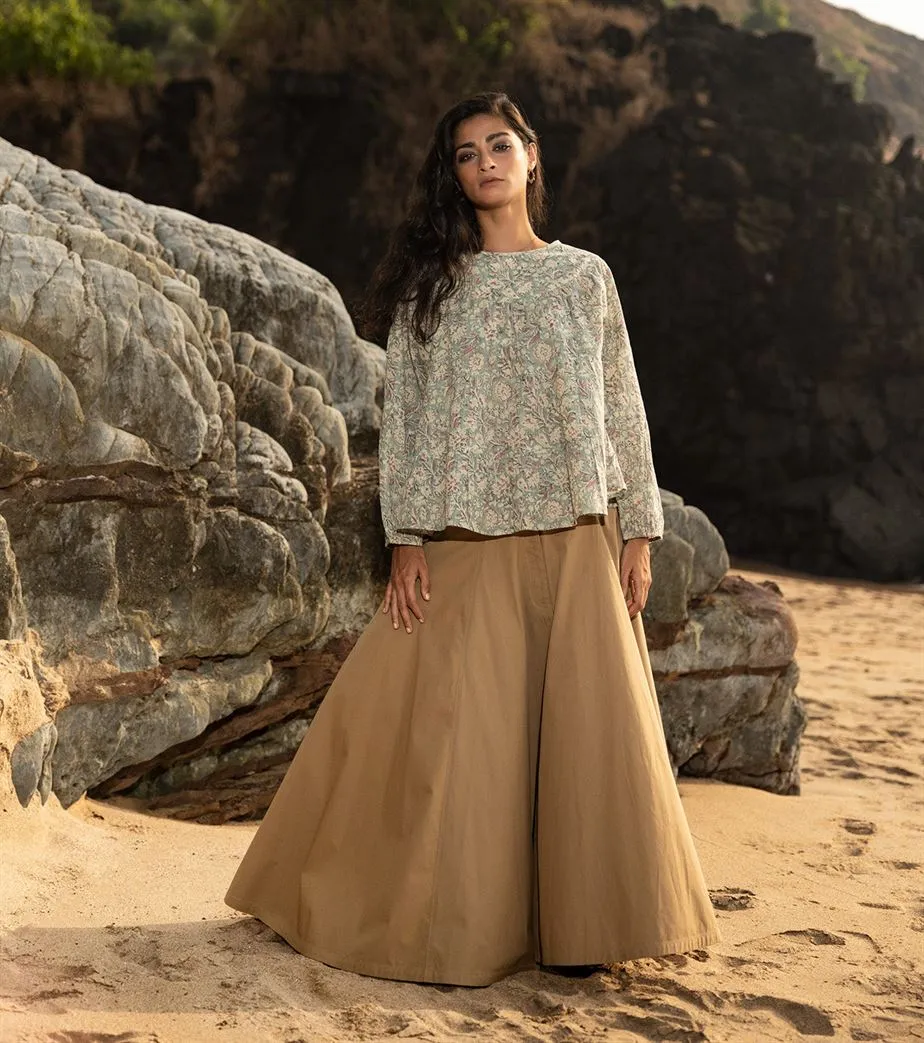 Khara Kapas I  Oh carol I Cotton Hope the rest Top Pastel blue KK-24-23