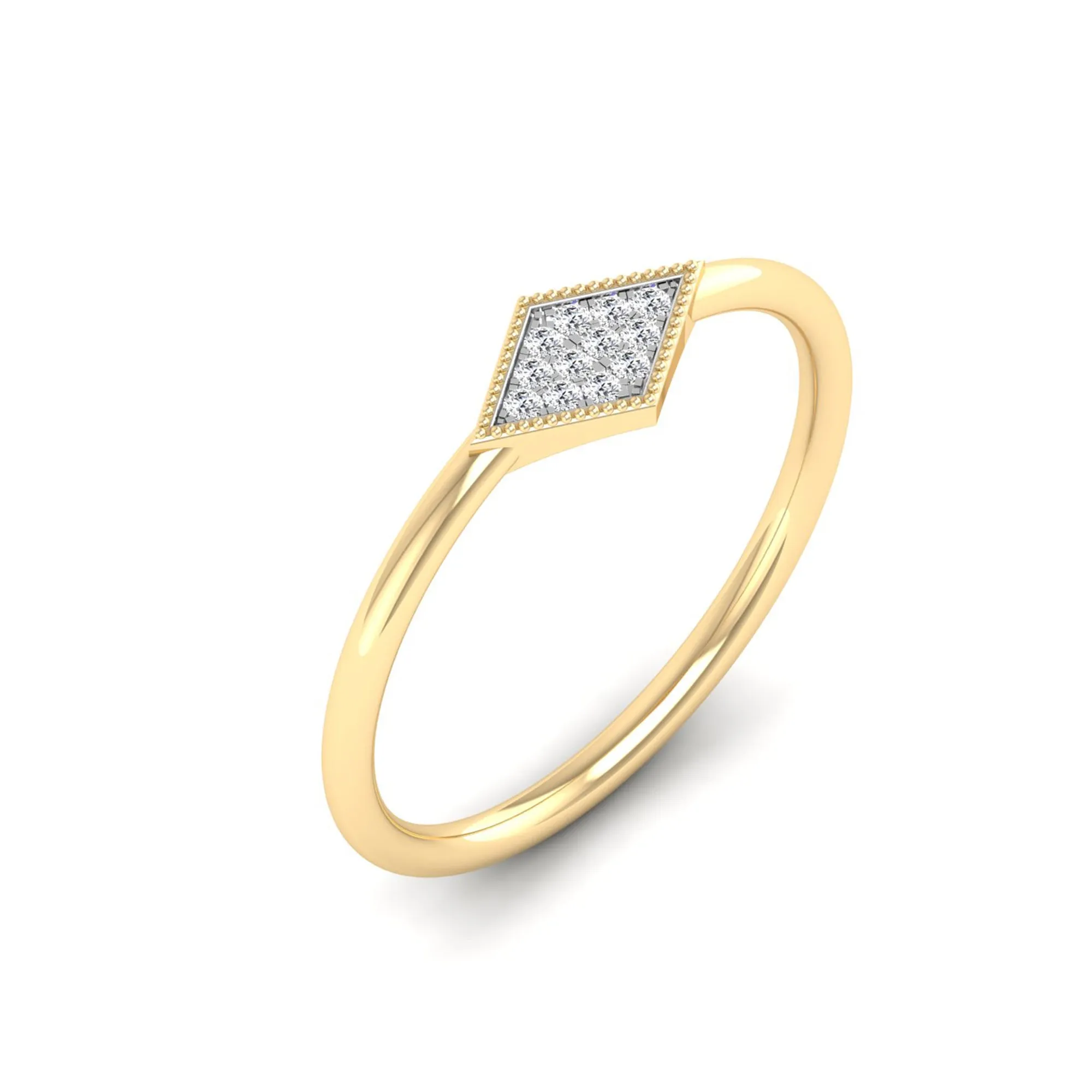 Kite Shape Pavé Set Diamond Ring