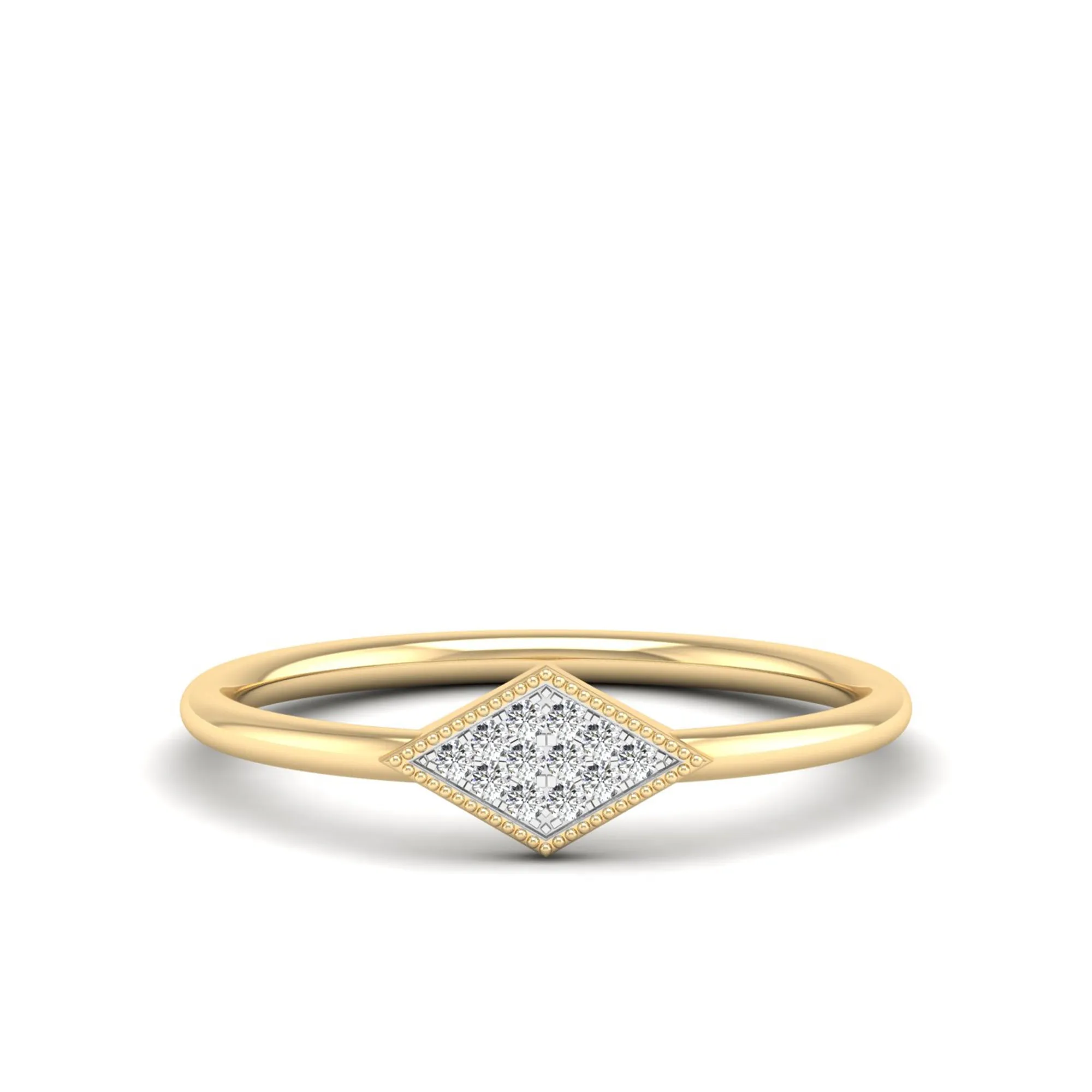 Kite Shape Pavé Set Diamond Ring