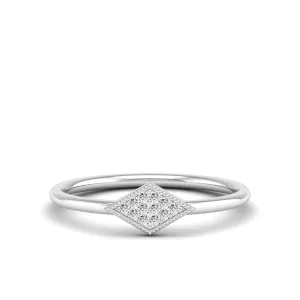 Kite Shape Pavé Set Diamond Ring