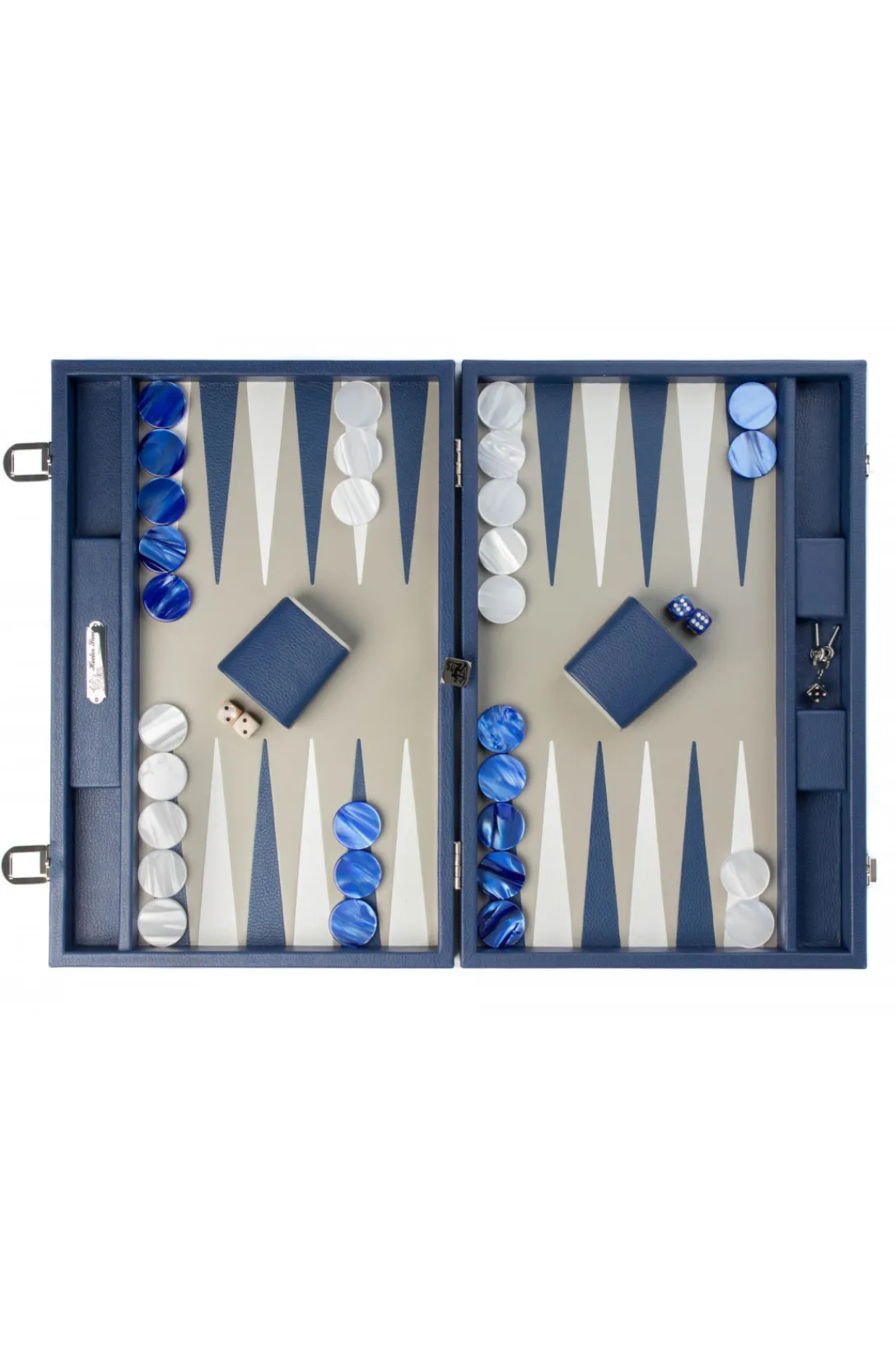 Large Backgammon Case | Blue Buffalo Leather