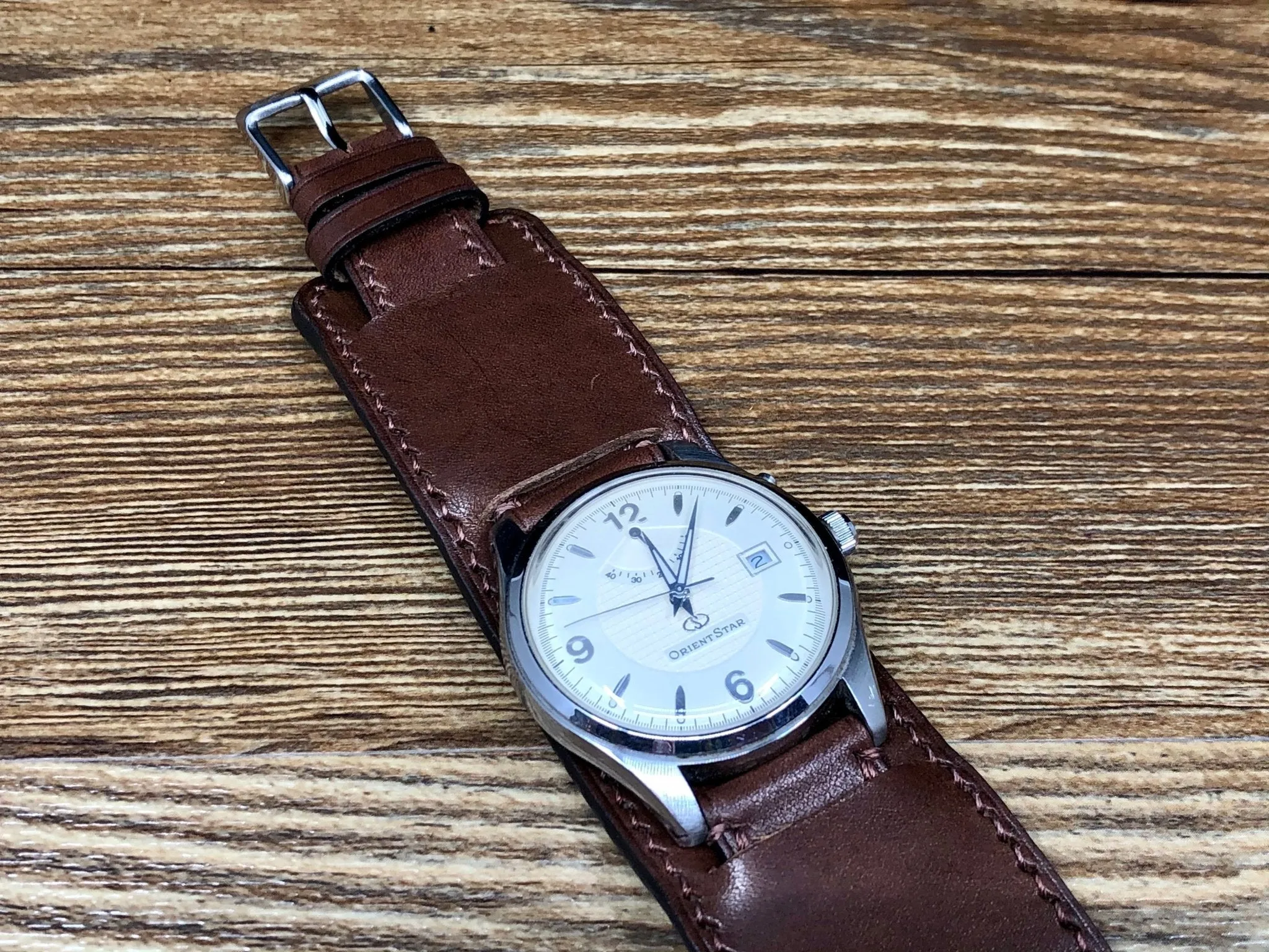 Leather Watch Straps 20mm 19mm lug, Paul Newman Bund Straps, Brown Leather Watch Band, Leather Cuff Watch Straps, Christmas Gift Ideas