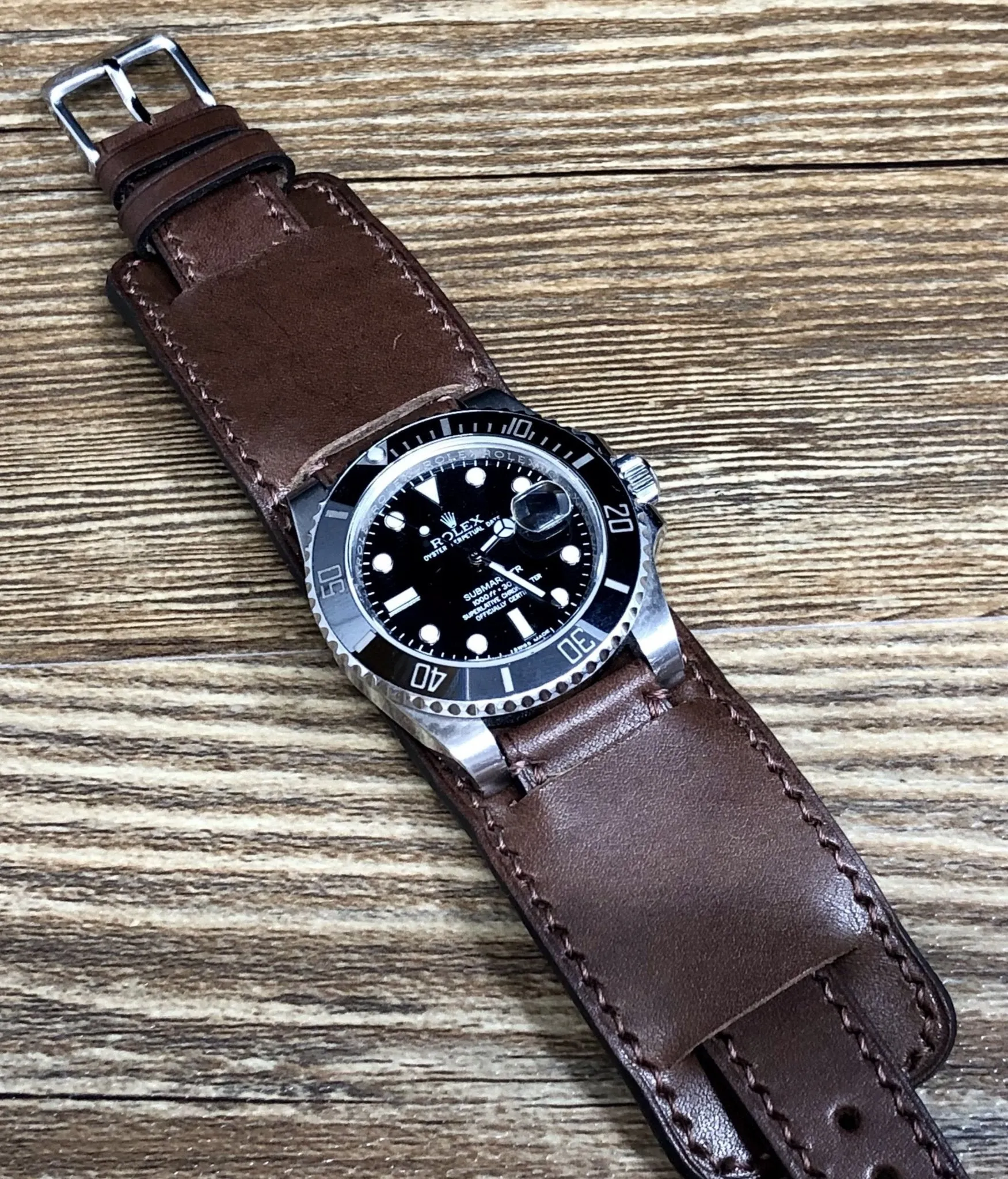 Leather Watch Straps 20mm 19mm lug, Paul Newman Bund Straps, Brown Leather Watch Band, Leather Cuff Watch Straps, Christmas Gift Ideas