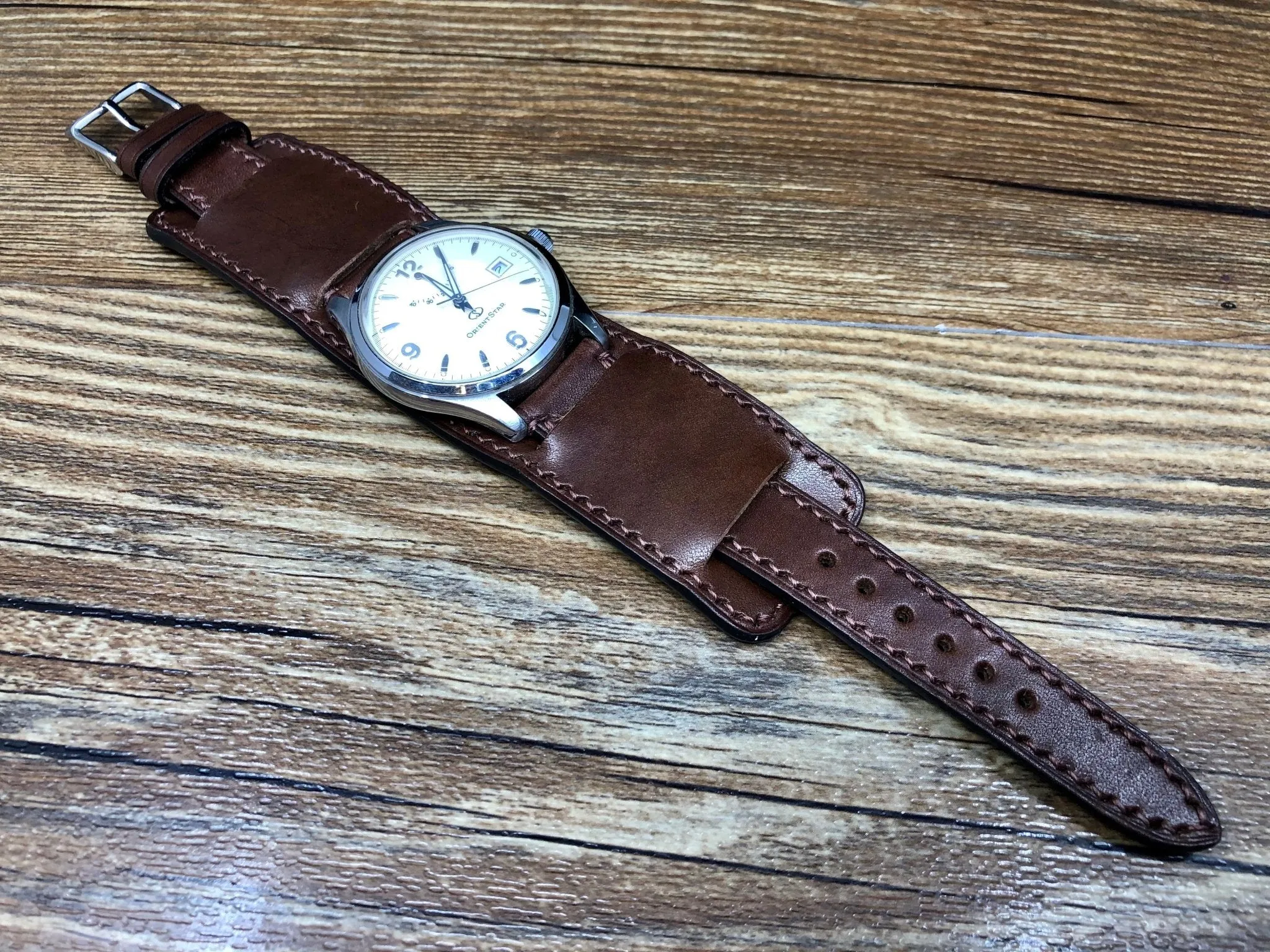 Leather Watch Straps 20mm 19mm lug, Paul Newman Bund Straps, Brown Leather Watch Band, Leather Cuff Watch Straps, Christmas Gift Ideas