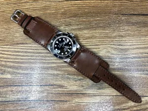 Leather Watch Straps 20mm 19mm lug, Paul Newman Bund Straps, Brown Leather Watch Band, Leather Cuff Watch Straps, Christmas Gift Ideas