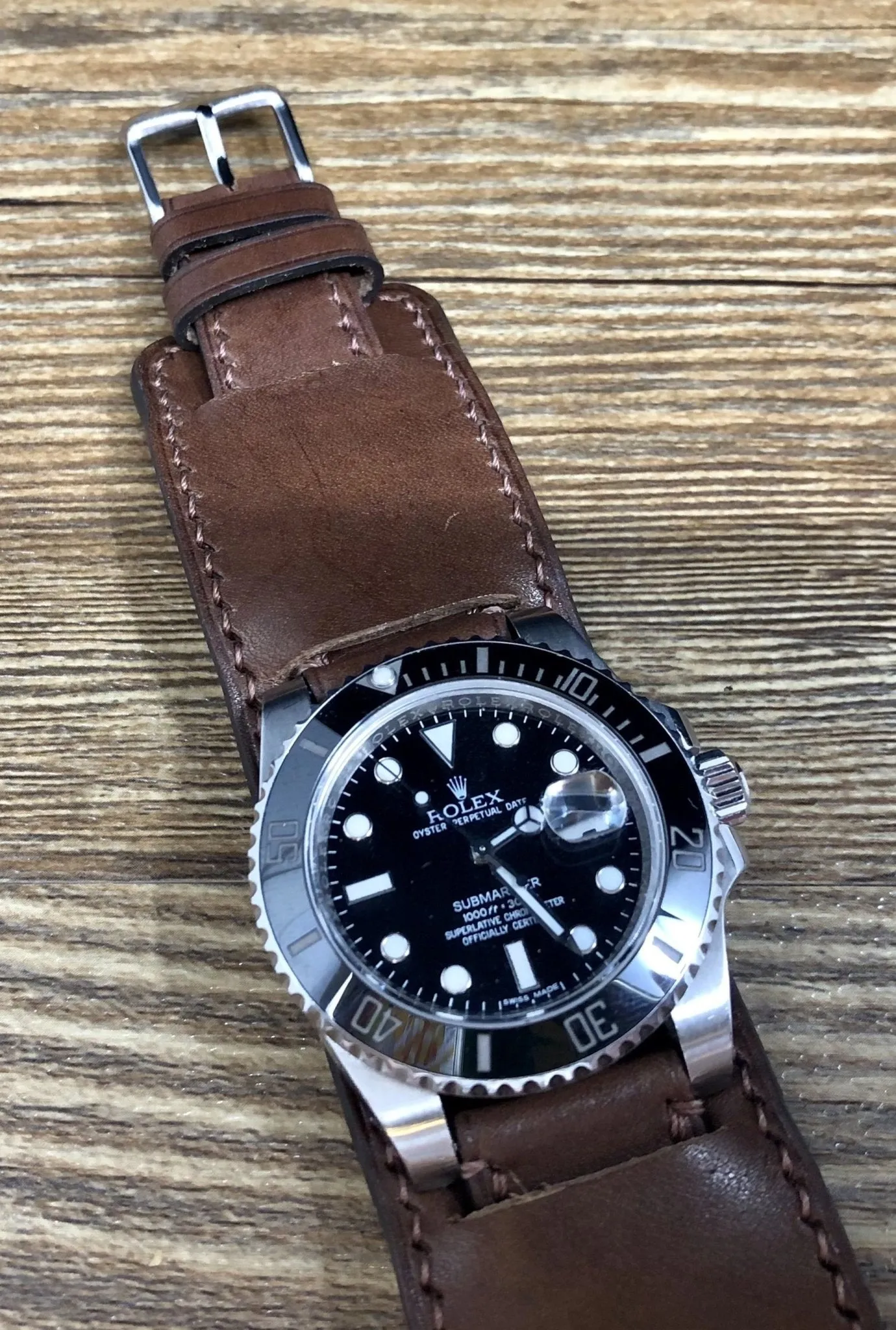 Leather Watch Straps 20mm 19mm lug, Paul Newman Bund Straps, Brown Leather Watch Band, Leather Cuff Watch Straps, Christmas Gift Ideas