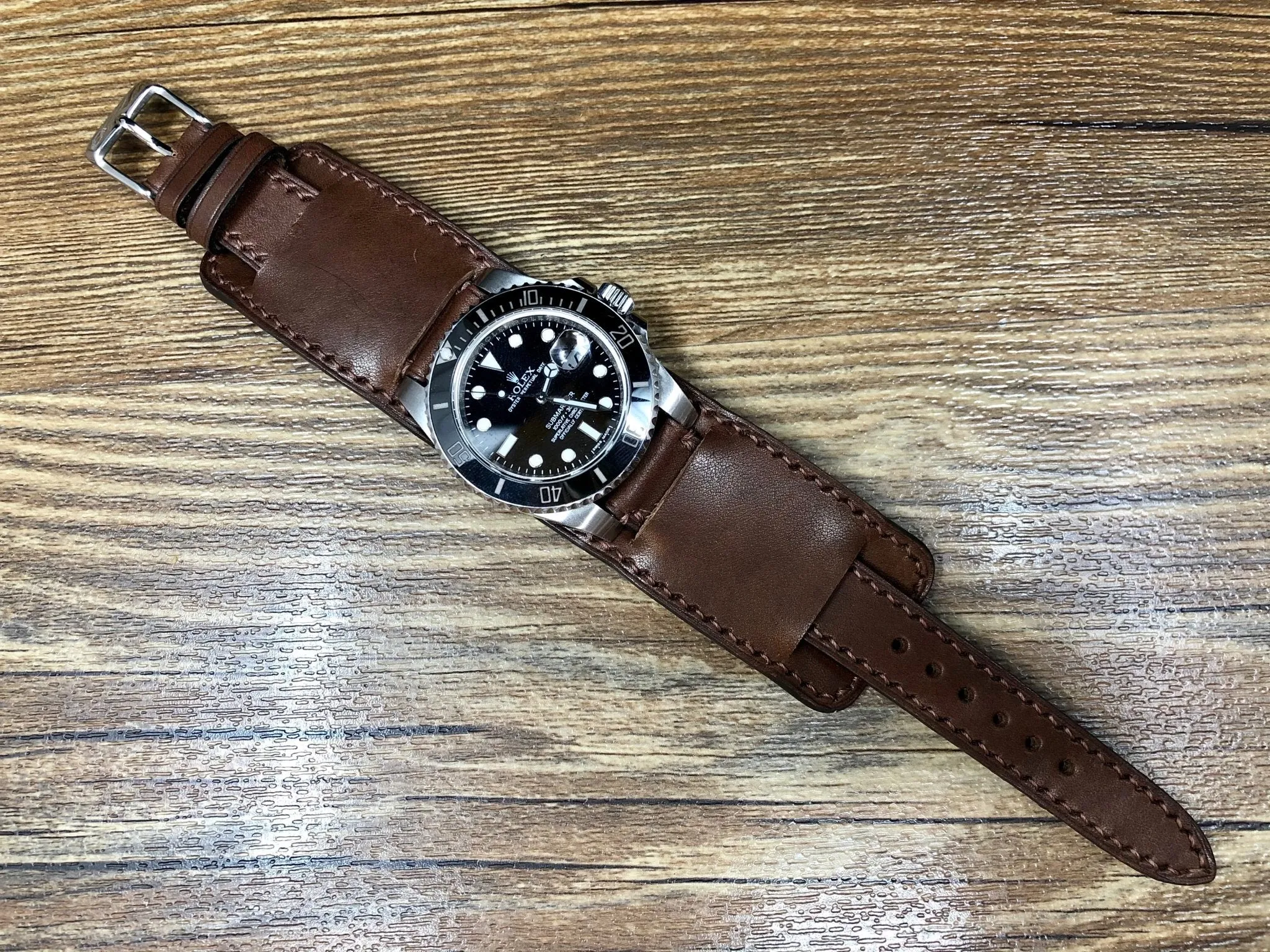 Leather Watch Straps 20mm 19mm lug, Paul Newman Bund Straps, Brown Leather Watch Band, Leather Cuff Watch Straps, Christmas Gift Ideas