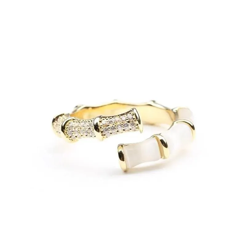 Luxury Opal Gold Open Ring Jewelry Party Accessory For Woman Girls Gift