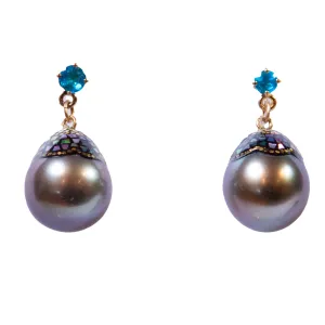 Maki-e Tahitian Pearls with Apatites