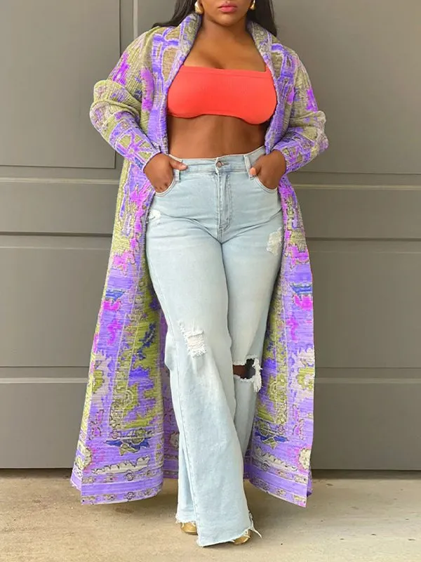 Mangocouture mangocouture Printed Open-Front Duster