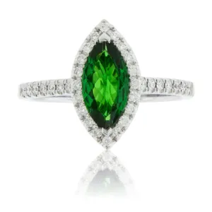 Marquise Tsavorite Garnet & Diamond Ring