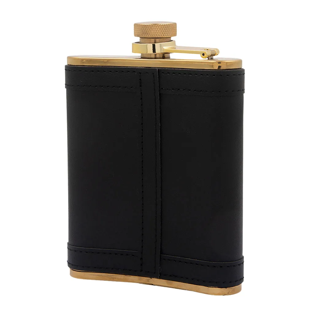 Marshall Hip Flask, Black / Gold