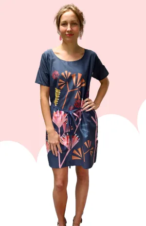 Mauve Protea dress 100% ORGANIC COTTON