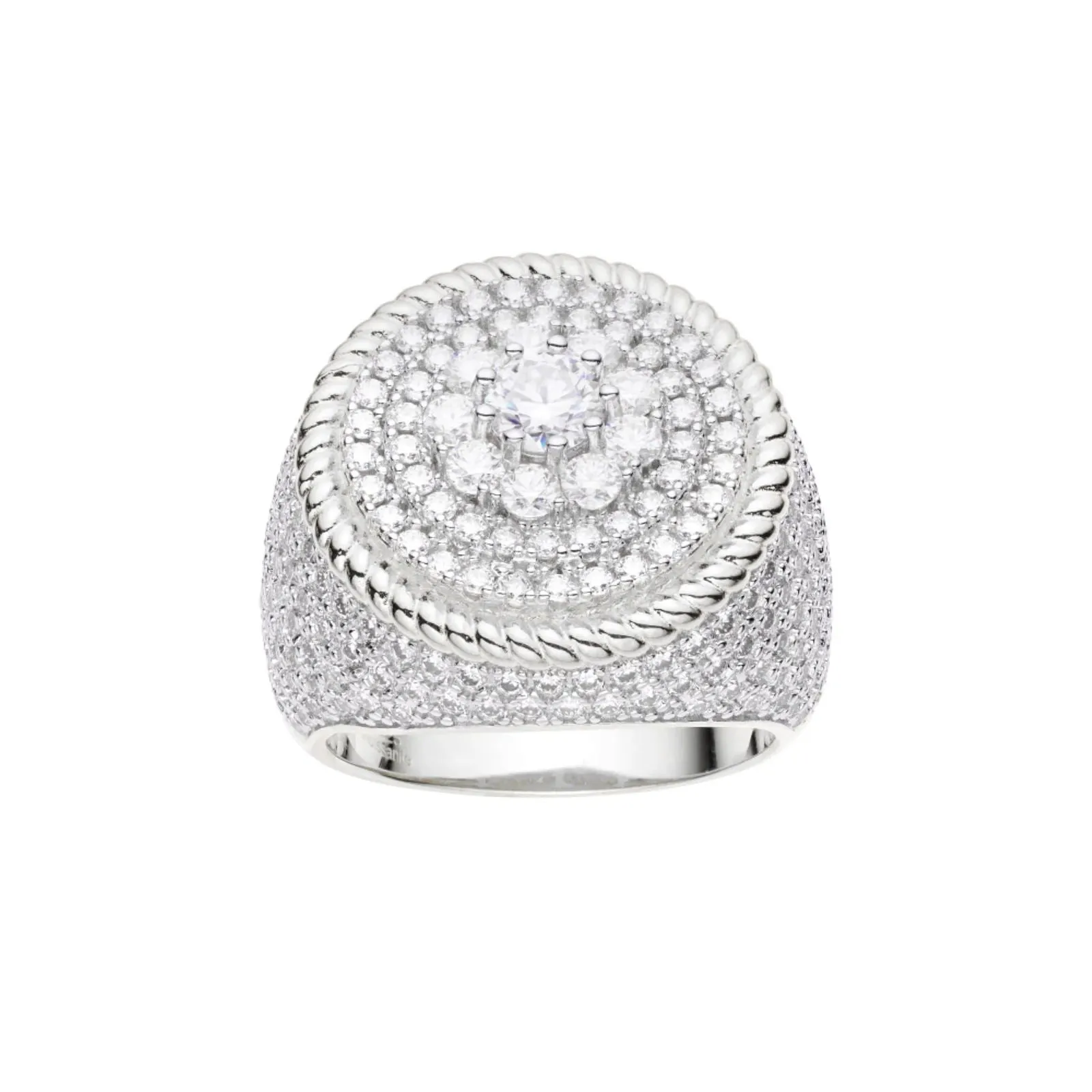 Mens Moissanite Diamond Round Cluster Iced Designer Ring