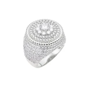 Mens Moissanite Diamond Round Cluster Iced Designer Ring