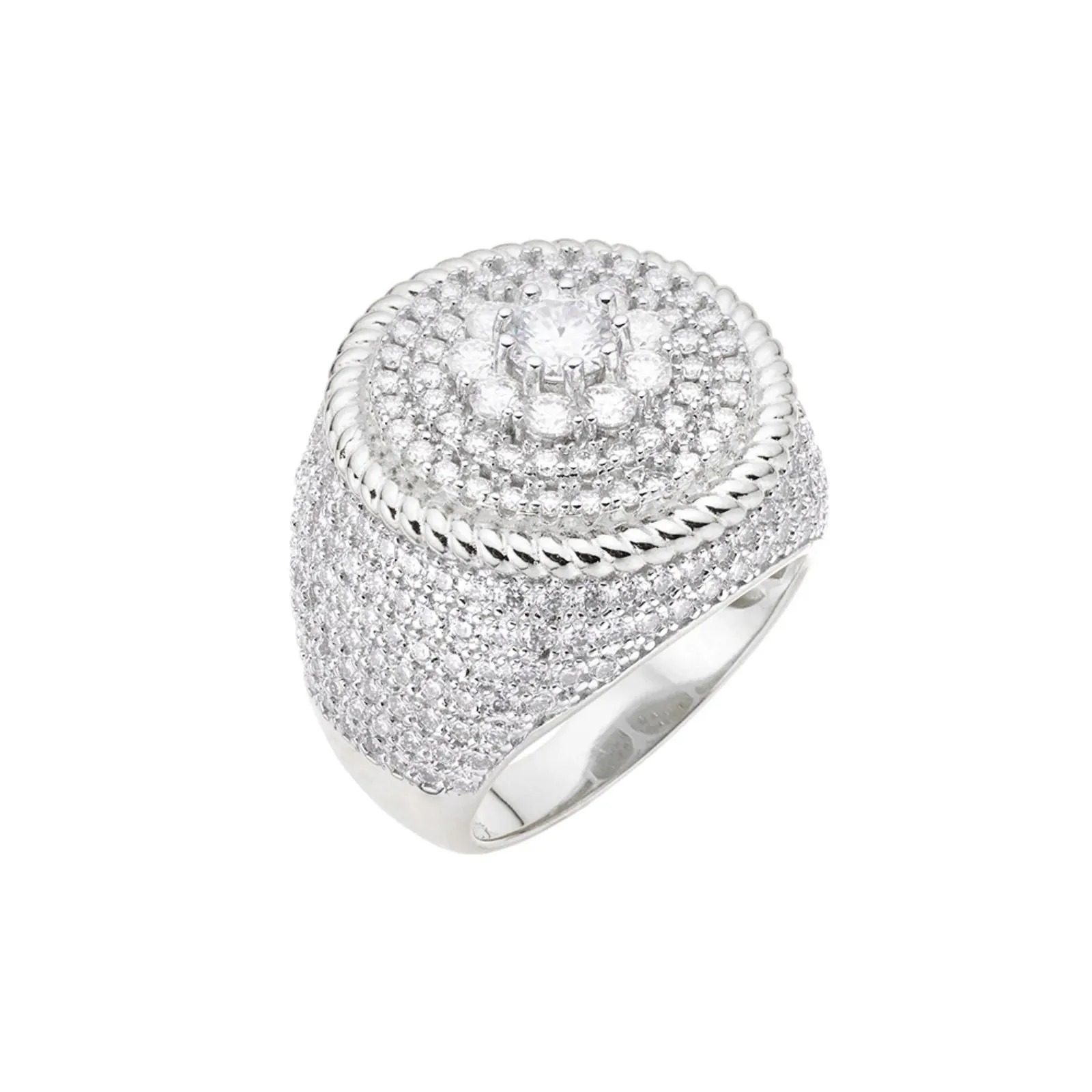 Mens Moissanite Diamond Round Cluster Iced Designer Ring