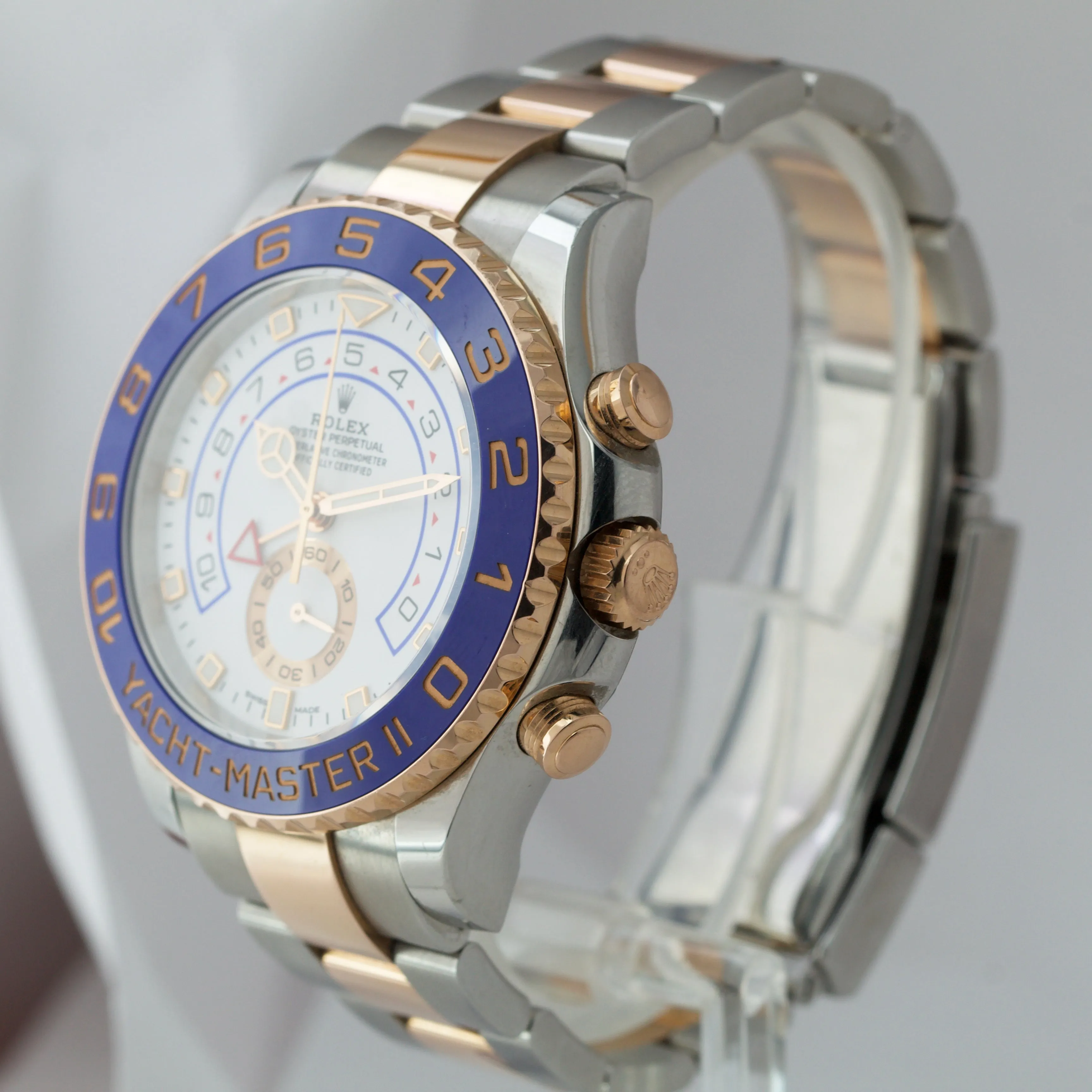 MINT PAPERS Rolex Yacht-Master II 44mm NEW HANDS 18K Rose Gold Steel 116681 BOX