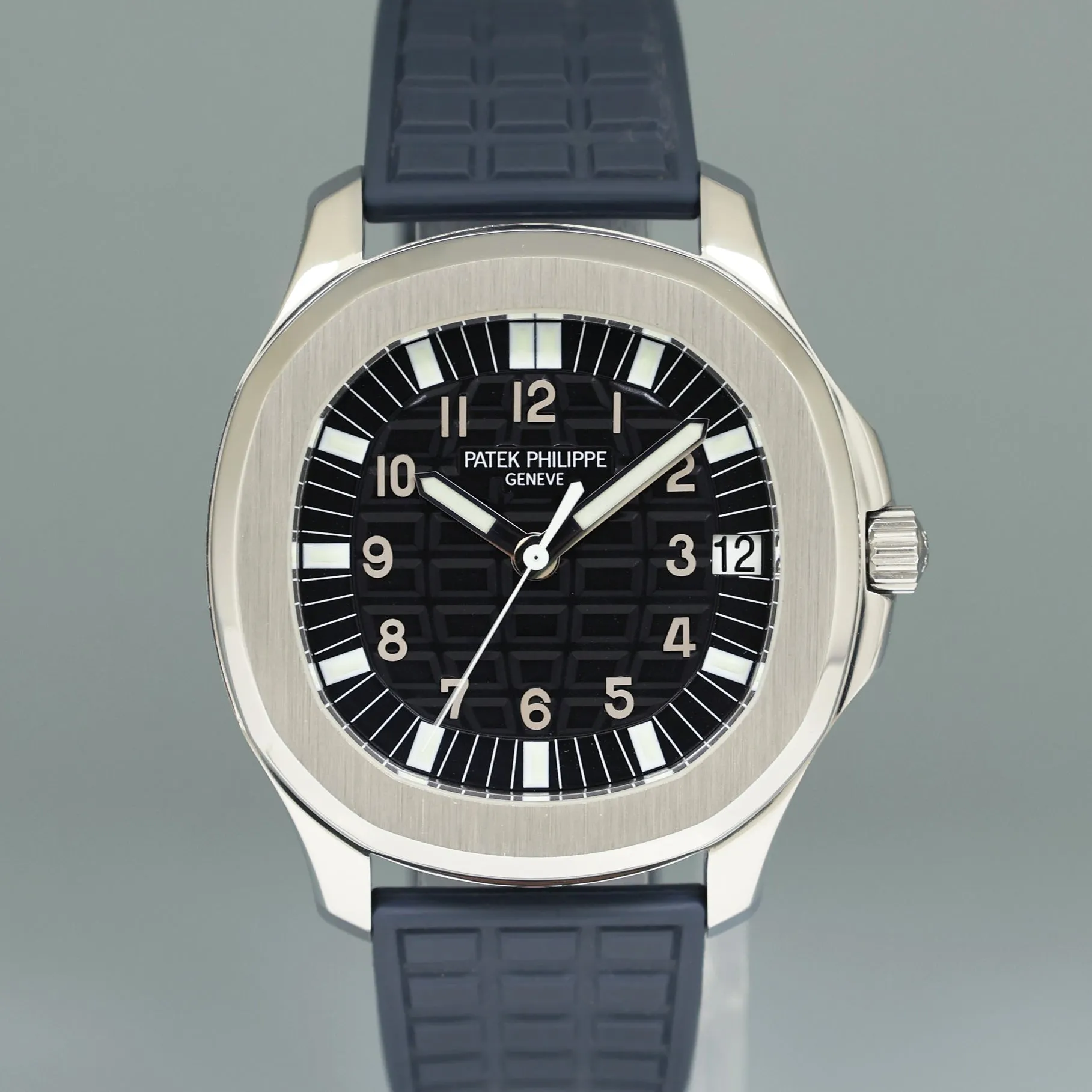 Mint Patek Philippe Steel Aquanaut Blue Rubber Tropical JUMBO 5065a 38mm Watch