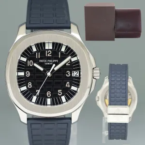 Mint Patek Philippe Steel Aquanaut Blue Rubber Tropical JUMBO 5065a 38mm Watch
