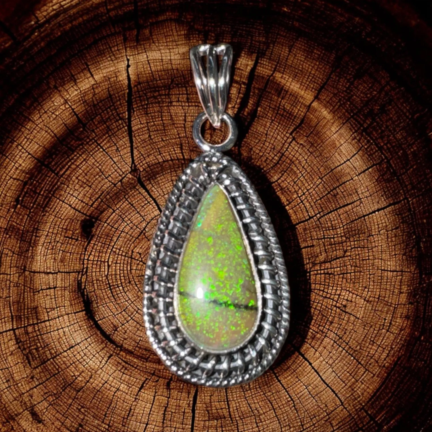 Monarch Opal Solid 925 Sterling Silver Pendant