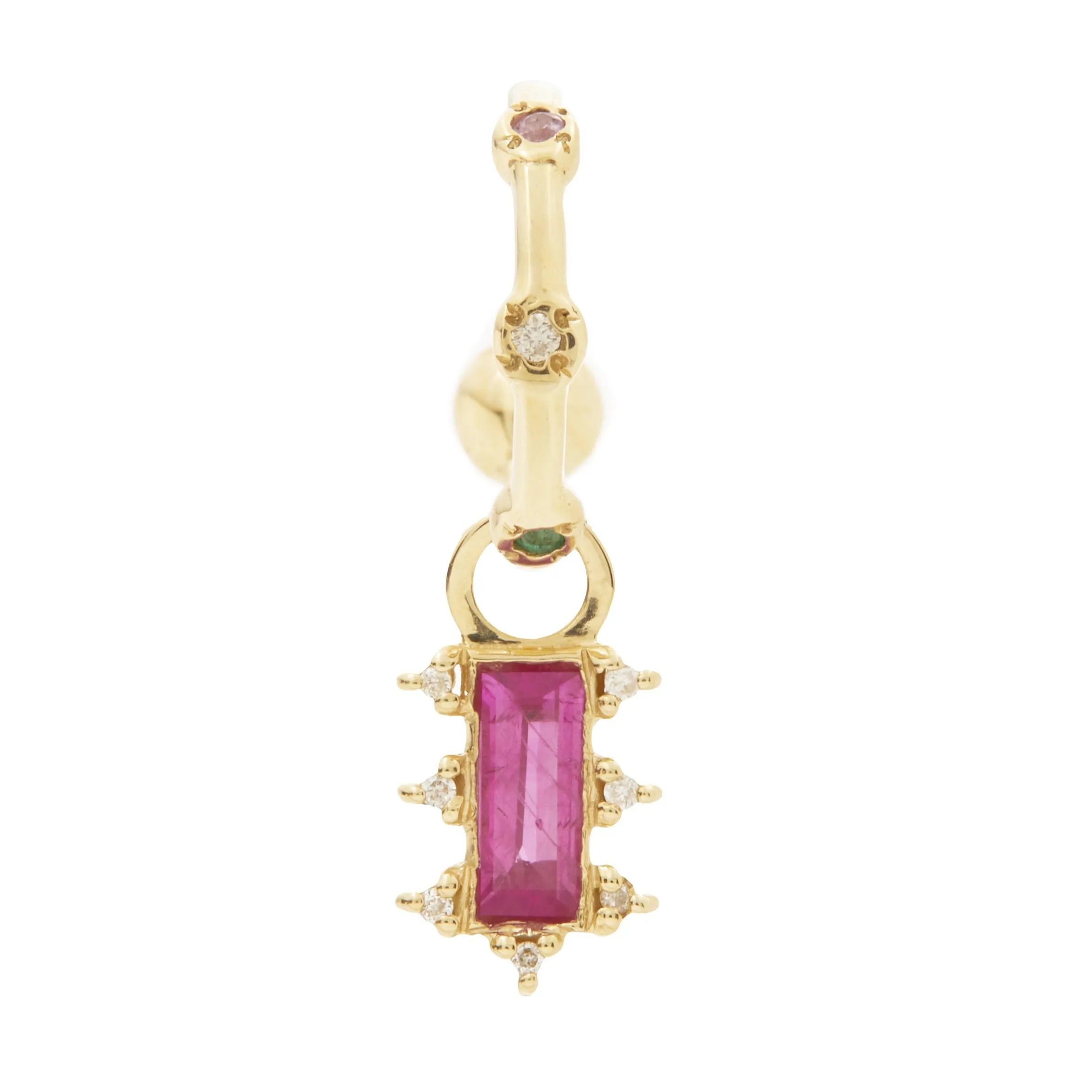 Mosaic Earring with Ruby