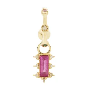 Mosaic Earring with Ruby