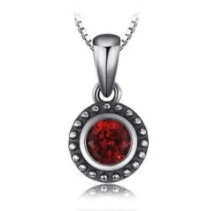 Natural Garnet Round Necklace