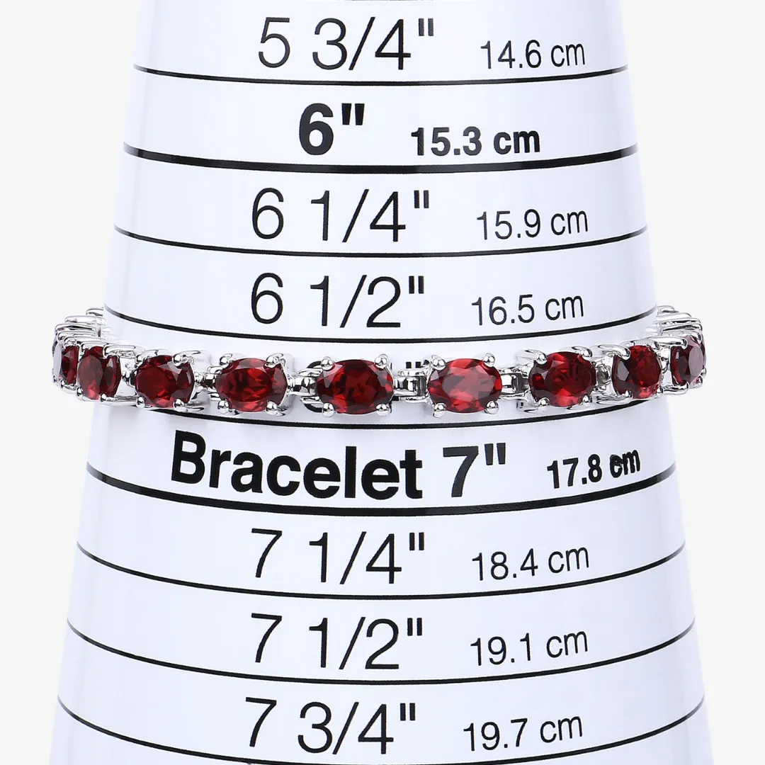 Natural Garnet Tennis Bracelet