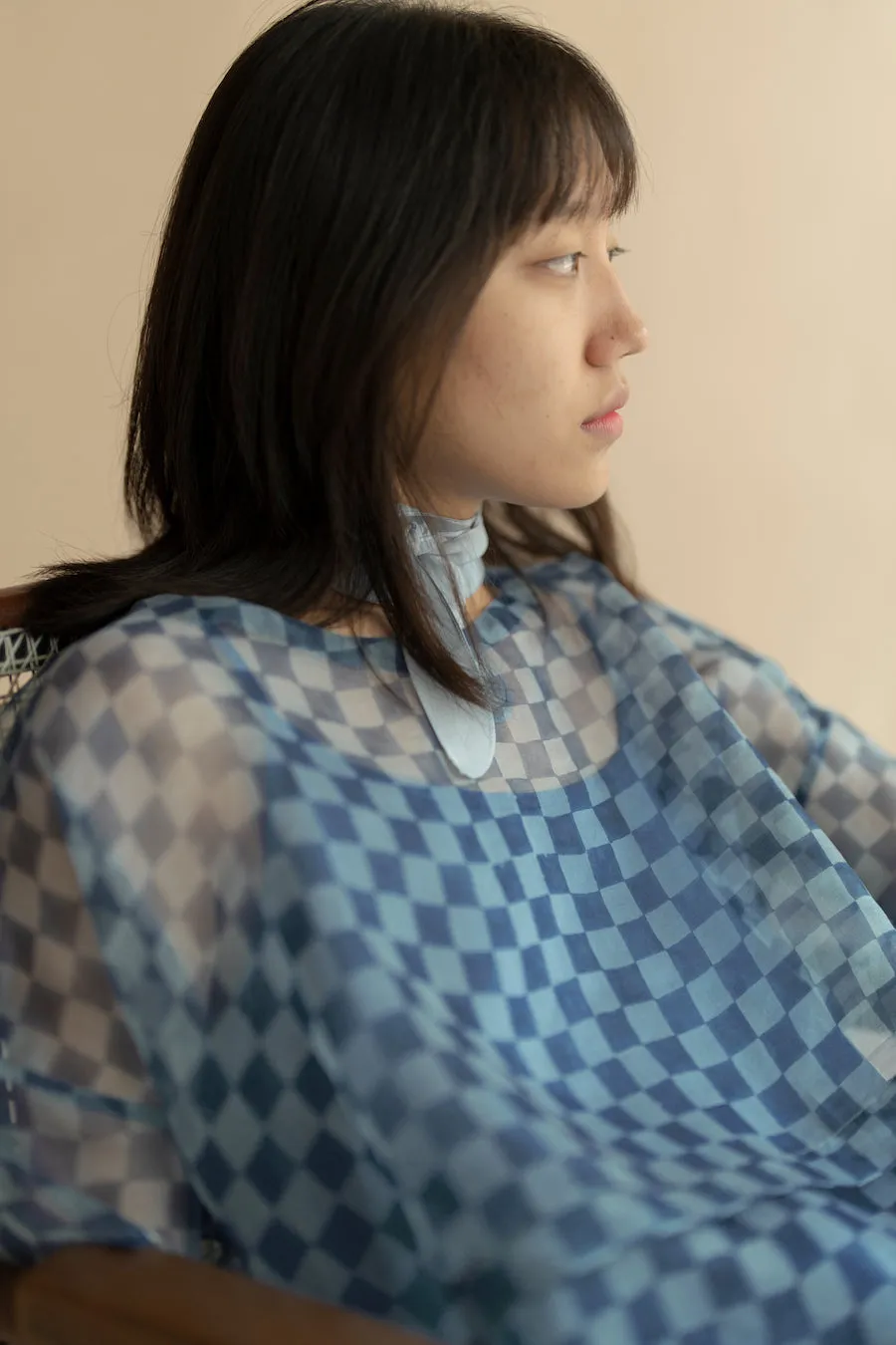 New All Season Dress Silk Organza Clover Blue Printed-R.B.-Fashion Edit Runaway Bicycle
