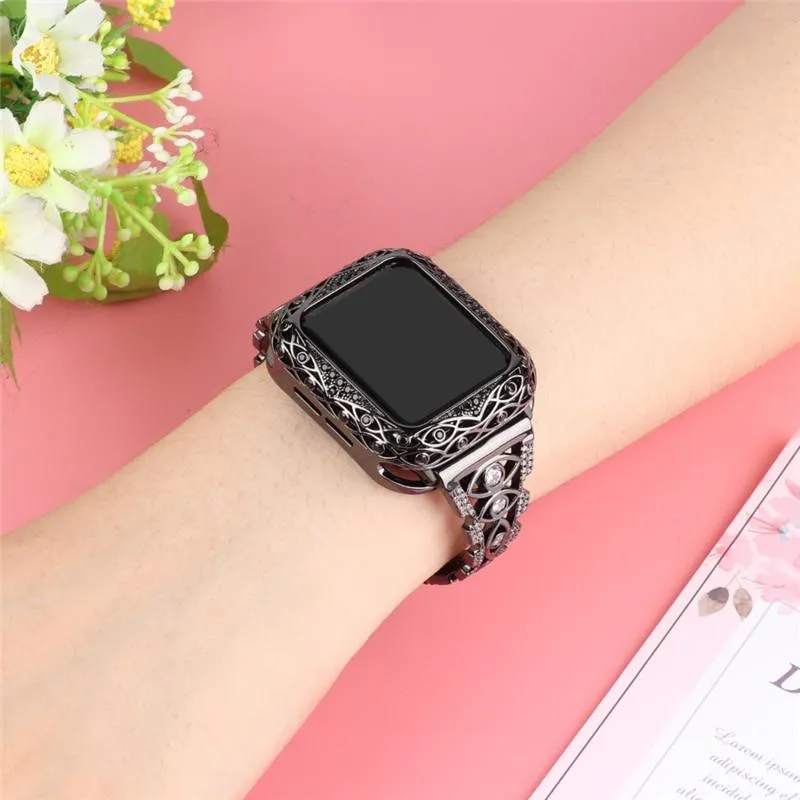 New Zircon Rhinestone Strap   Case Compatible With Apple Watch