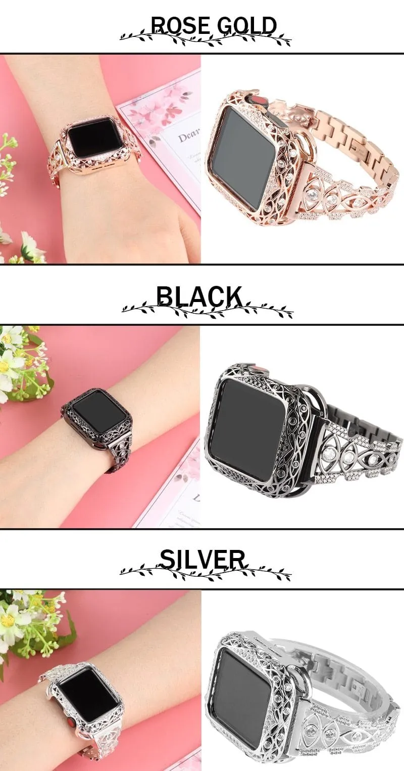 New Zircon Rhinestone Strap   Case Compatible With Apple Watch