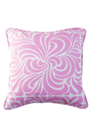 nouveau orchid pink printed cloth 20" x 20" piped pillow covers
