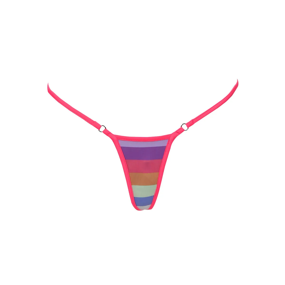 NYMPH MICRO BIKINI BOTTOM - Sunset Stripe / Fuchsia