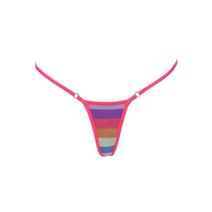 NYMPH MICRO BIKINI BOTTOM - Sunset Stripe / Fuchsia