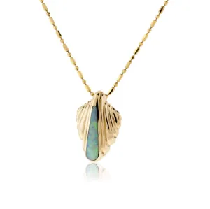 Opal Inlay Classic Style Pendant