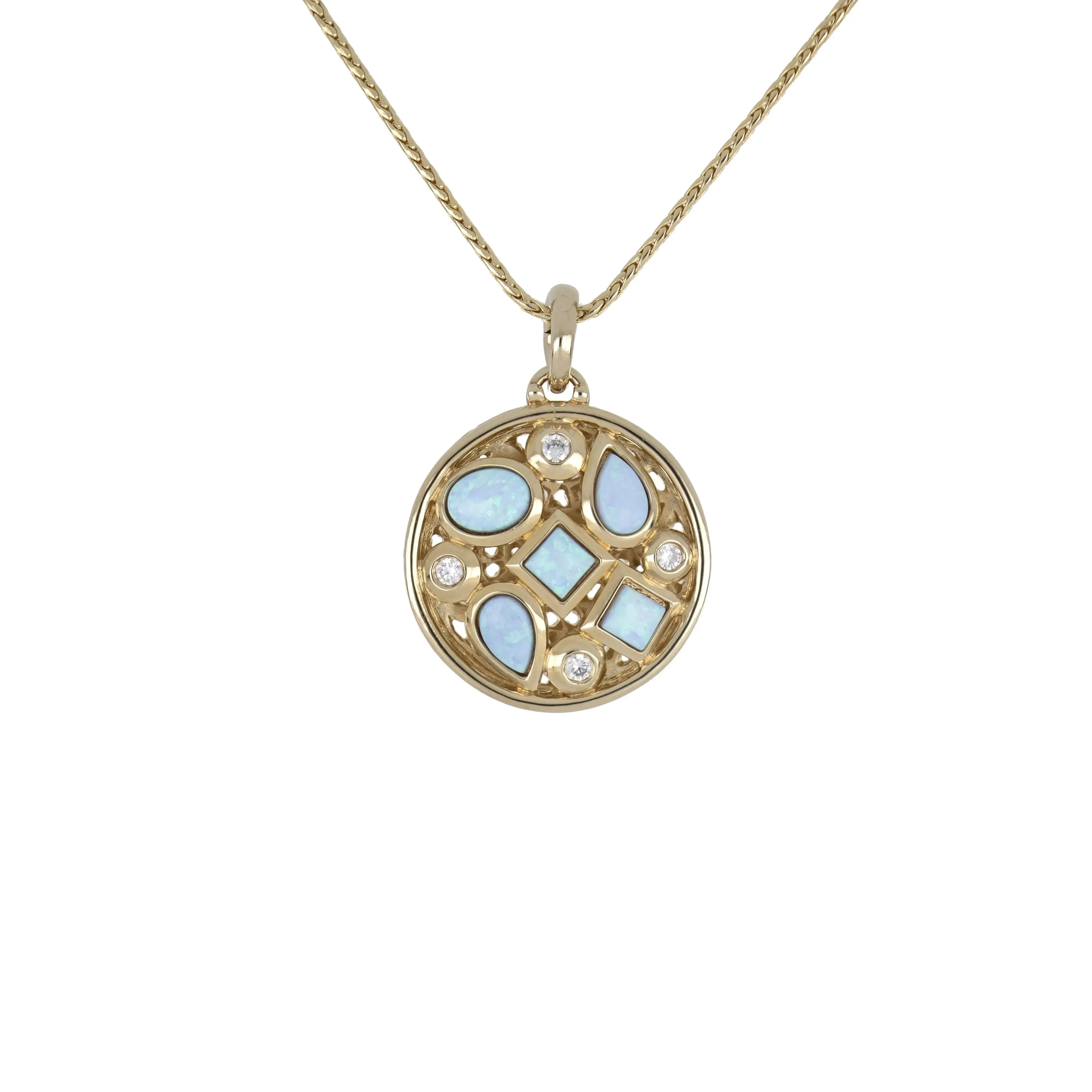 Opalas do Mar Collection - 5 Blue Opal Necklace with CZ