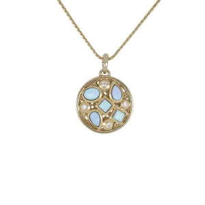 Opalas do Mar Collection - 5 Blue Opal Necklace with CZ