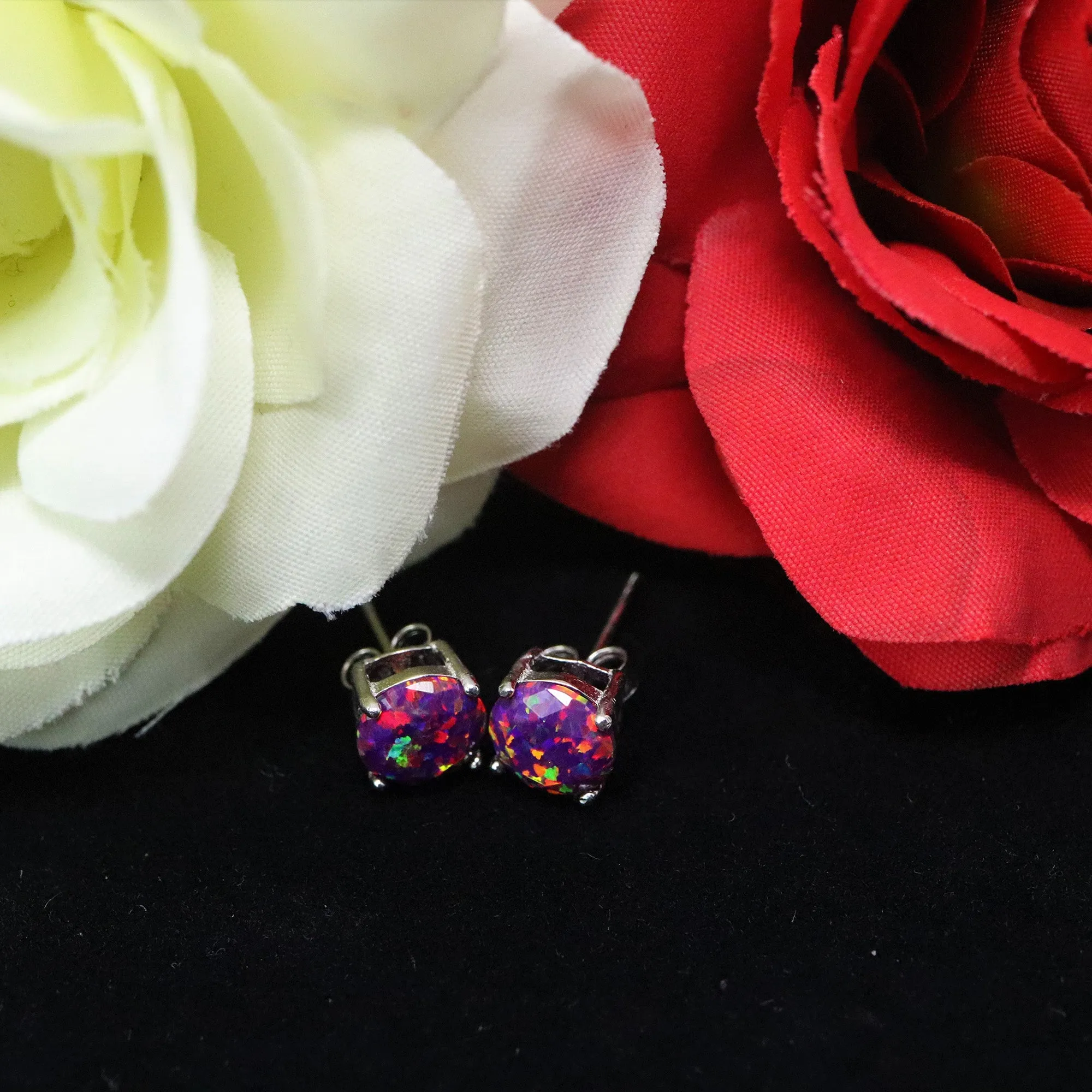 Orchid Opal Stud Earrings