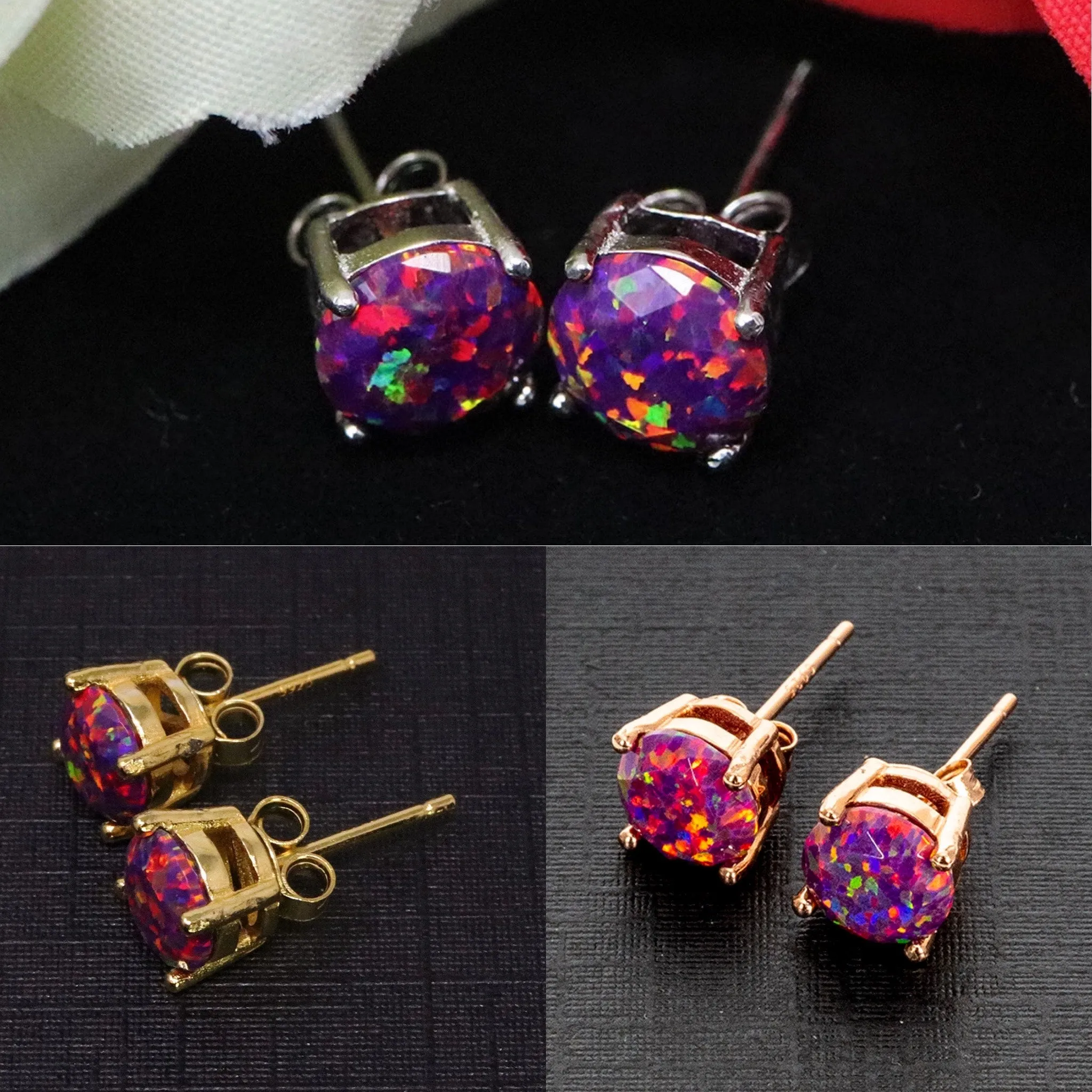 Orchid Opal Stud Earrings