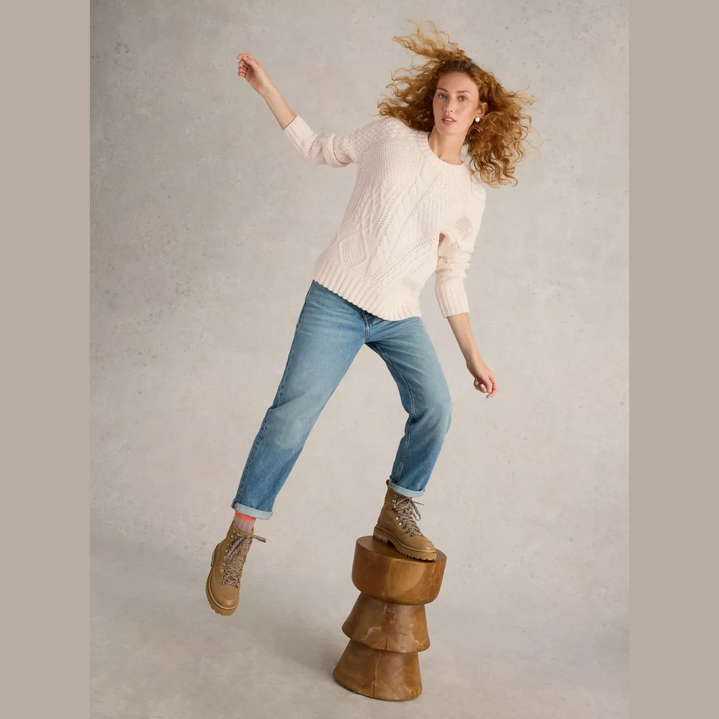 Patchwork Cable Jumper