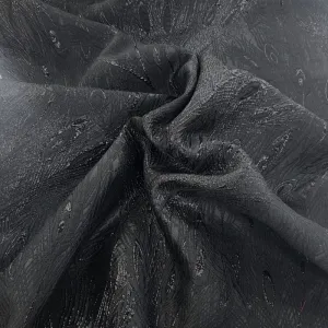 Peacock Brocade Fabric Black 150cm