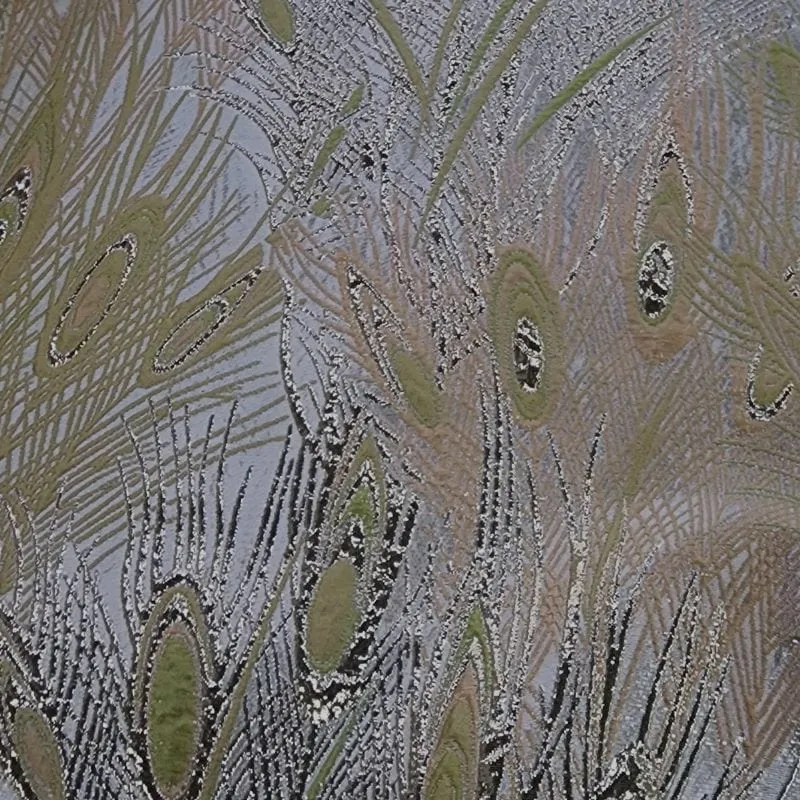 Peacock Brocade Fabric Gold/Orange 150cm