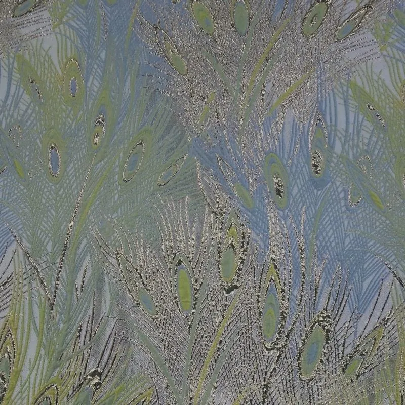 Peacock Brocade Fabric Lime 150cm