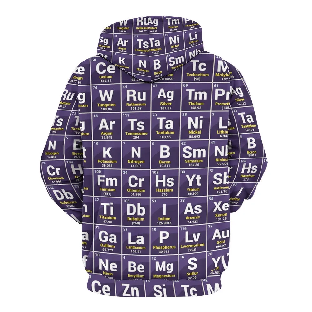 Periodic table printed hooded sweatshirt 2408002366