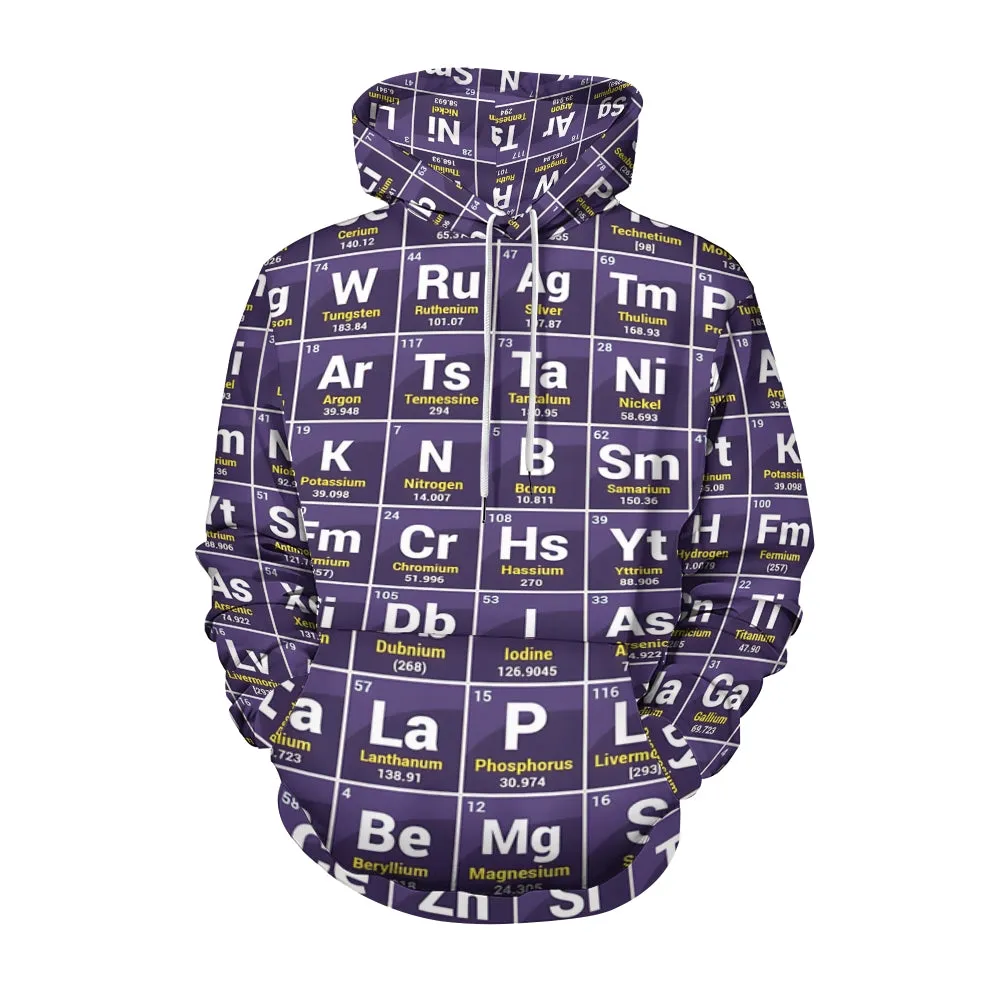 Periodic table printed hooded sweatshirt 2408002366