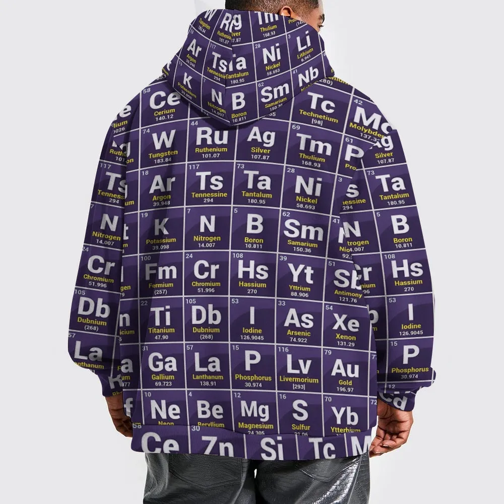 Periodic table printed hooded sweatshirt 2408002366
