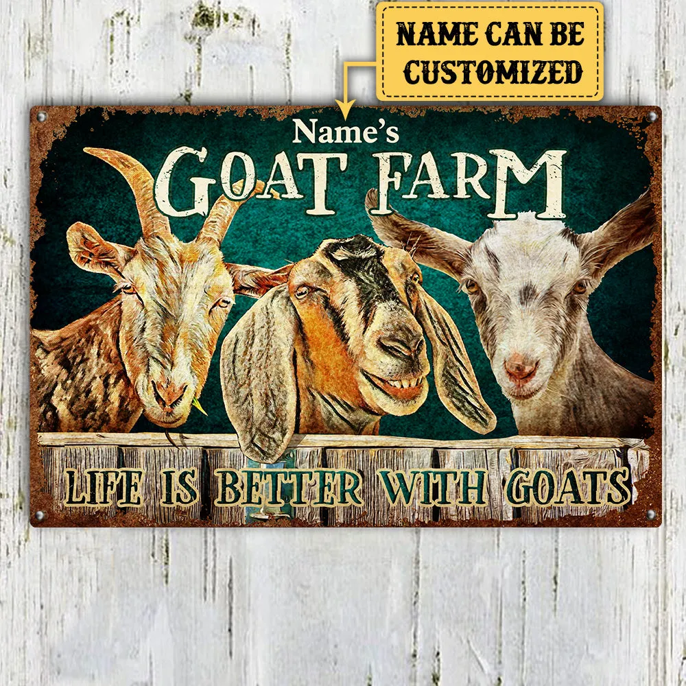Personalized Goat Farm Classic Metal Sign