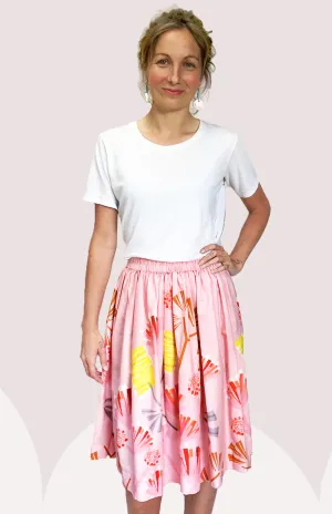 Pink Mauve Protea 100% cotton skirt