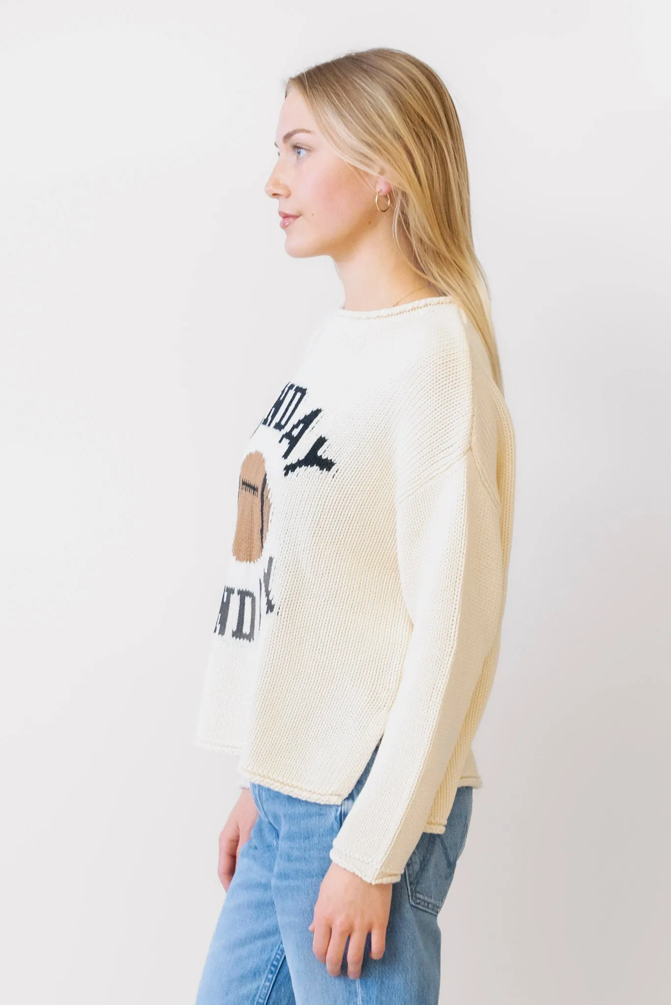 Pink Pineapple Sunday Funday Roll Neck Sweater